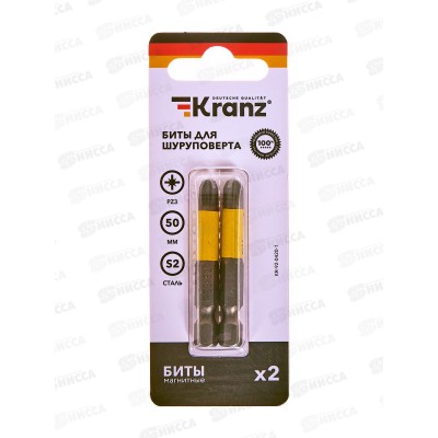 Бита PZ3*50 для шуруповерта 2шт Kranz KR-92-0420-1 Бита PZ3*50 для шуруповерта 2шт Kranz KR-92-0420-1