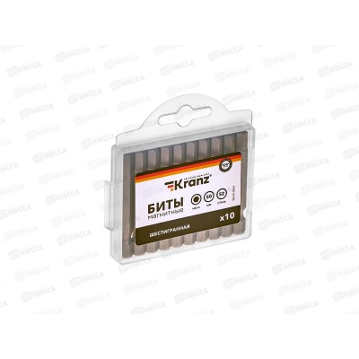 Бита шестигранная HEX-6*50мм для шуруповерта 10шт Kranz KR-92-0424 Бита шестигранная HEX-6*50мм для шуруповерта 10шт Kranz KR-92-0424
