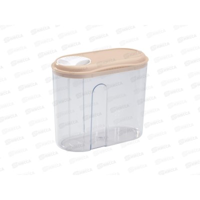 Емкость для сыпучих продуктов 1л с дозатором Бежевый 431250707 *18 БП Емкость для сыпучих продуктов 1л с дозатором Бежевый 431250707 *18 БП