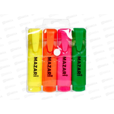 Маркеры MAZARI Firefly текст. 4цв., М-4601 *15