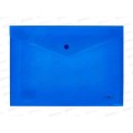 Папка-конверт пл. на кнопке Hatber А4 непрозрачная синяя 00002*10