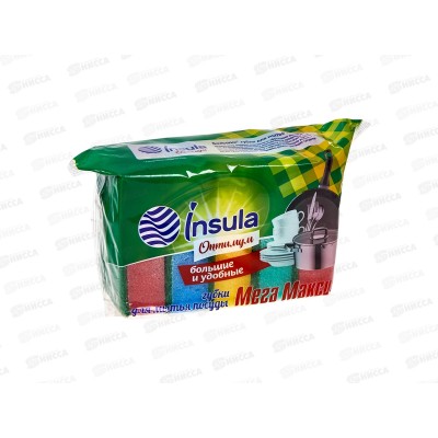 INSULA Губки для посуды Оптимум МЕГА МАКСИ 5шт *12 INSULA Губки для посуды Оптимум МЕГА МАКСИ 5шт *12