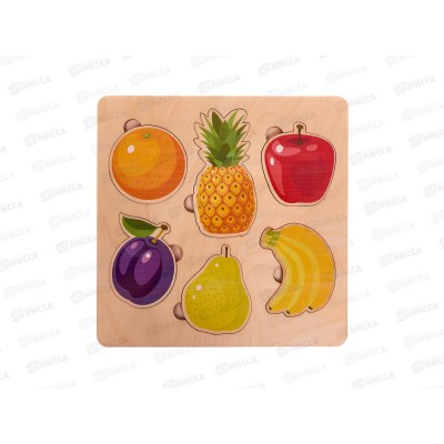 Игра развивающая деревянная "Фрукты" (21х21см) 00761 Игра развивающая деревянная "Фрукты" (21х21см) 00761