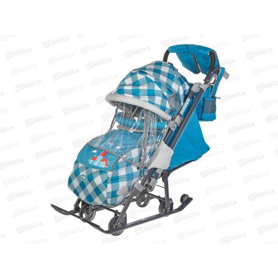 Санки-коляска "Ника детям 7-4" НД7-4/4 капри в клетку Санки-коляска "Ника детям 7-4" НД7-4/4 капри в клетку