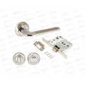 Ручки для дверей Аллюр ПОЛО SN/CP+L7050S SN+BK+R1 SN никель+хром (комплект) 663 Ручки для дверей Аллюр ПОЛО SN/CP+L7050S SN+BK+R1 SN никель+хром (комплект) 663