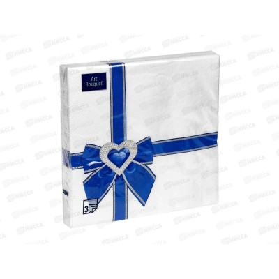  Салфетки 3 слойные 20 листов 33*33 Art Bouquet Подарок с любовью 2, 57739*12