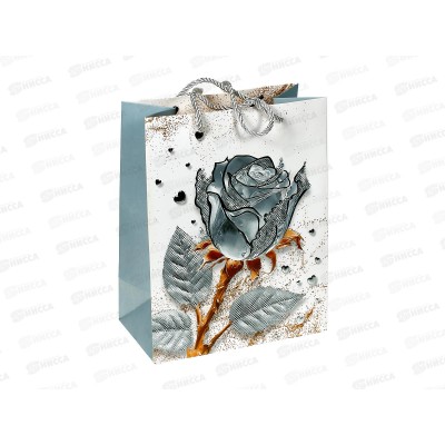Пакет подароч. бумажный, 19,5*8*23,5см, Шик-роза, асс.МС-7034 *20