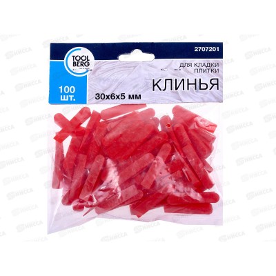 Клинья для кладки плитки 30*6*5мм 100шт, 2707201 *500 Клинья для кладки плитки 30*6*5мм 100шт, 2707201 *500
