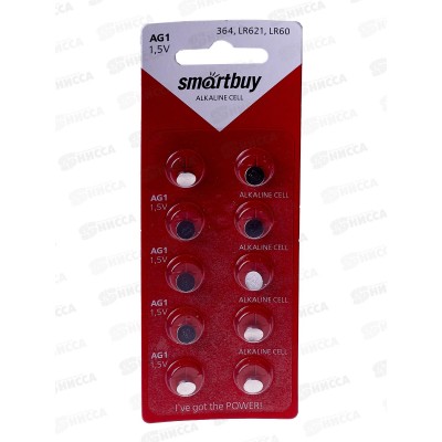 Батарейка SmartBuy AG1-10B *10/100/2000