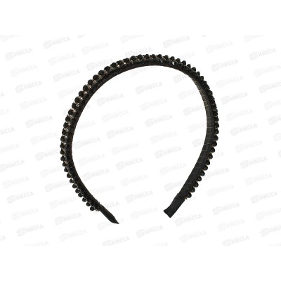 Ободок пластиковый черный стразы,камень 5 рядов №8538 Ободок пластиковый черный стразы,камень 5 рядов №8538