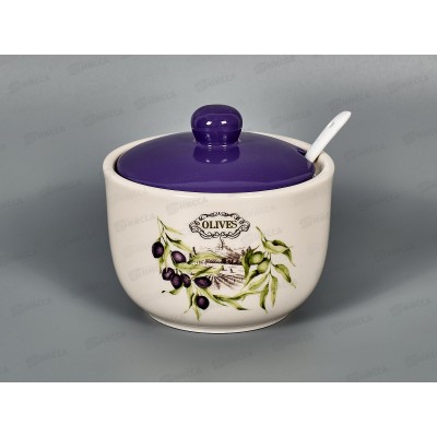 Сахарница Оливки 520мл с ложкой MFK21039 Сахарница Оливки 520мл с ложкой MFK21039