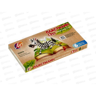 Пластилин 6цветов 90г ЛУЧ ZOO, со стеком, 30с1810-08 *48 Пластилин 6цветов 90г ЛУЧ ZOO, со стеком, 30с1810-08 *48
