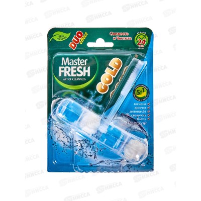 Master FRESH GOLD Подвесной блок для унитаза 5в1 Морской С0007424 *24 Master FRESH GOLD Подвесной блок для унитаза 5в1 Морской С0007424 *24