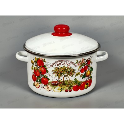 Кастрюля 4,0л эмалированная с рис 01-Б1614/4 Organic *4