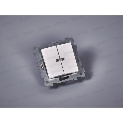 Выключатель механизм &quotАксиома&quot 2-клавиши скрытой установки со светоиндикацией, С510-450 *54