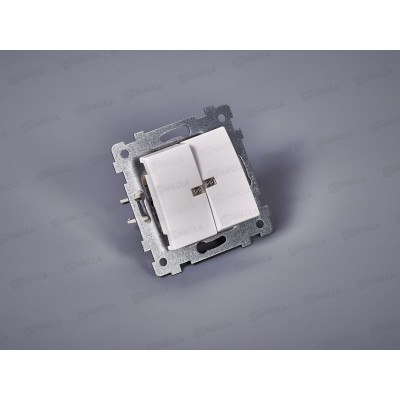 Выключатель механизм &quotМария&quot 2-клавиши скрытой установки со светоиндикацией, С510-440 *54