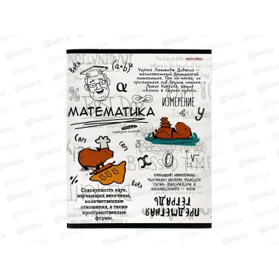 Тетрадь 48л кл. ПП "Капибара" Математика, 48-0039 *10/80 Тетрадь 48л кл. ПП "Капибара" Математика, 48-0039 *10/80