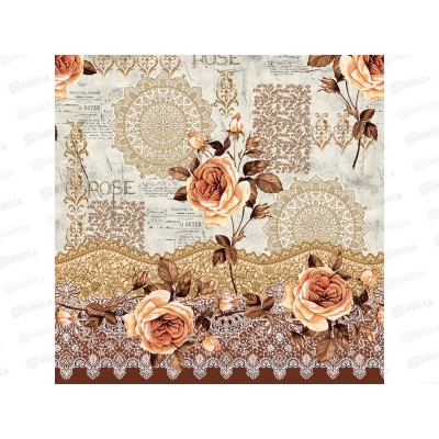 Клеенка на неткан основе ДЕКОРАМА 1,4*20м 056А роза на беж
