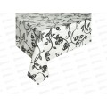 Клеенка на нетканой основе ДЕКОРАМА 1,4*20м 117А цветы черные на белом
