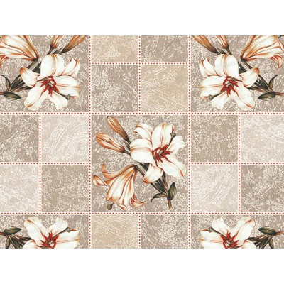 Клеенка на неткан основе ДЕКОРАМА 1,4*20м 118А лилии в клетке