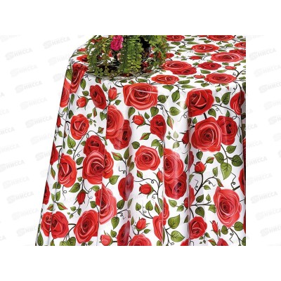 Клеенка на нетканой основе ДЕКОРАМА 1,4*20м 138А розы красные на белом
