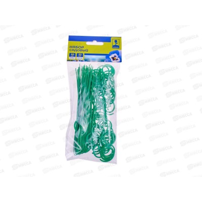 Набор садовый (хомут 28см-50шт, зажим 2,8см 50шт INBLOOM 151-124 г Набор садовый (хомут 28см-50шт, зажим 2,8см 50шт INBLOOM 151-124 г
