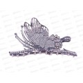 Краб металлический 11 см."Бабочка" черненое серебро со стразами. №8196 Краб металлический 11 см."Бабочка" черненое серебро со стразами. №8196