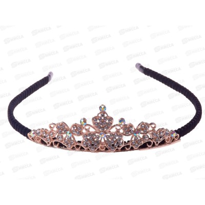 Диадема металлическая ткань п/зол. со стразами №8617 Диадема металлическая ткань п/зол. со стразами №8617