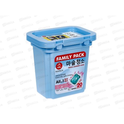 NAMZA Средство для стирки жидкое в капсулах Для белого 20шт 160г *14 2749