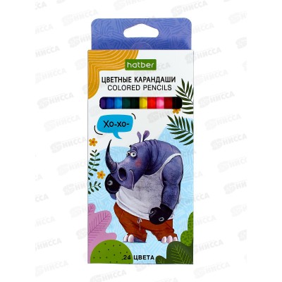 Карандаши 24 цвета Hatber zoo,084393*6/120 Карандаши 24 цвета Hatber zoo,084393*6/120