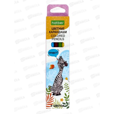 Карандаши 6 цветов Hatber zoo,084390*24 Карандаши 6 цветов Hatber zoo,084390*24