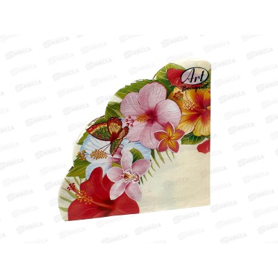 Салфетки 3 слойные 12 листов Art Bouquet Rondo Тропические цветы,37004 *15 Салфетки 3 слойные 12 листов Art Bouquet Rondo Тропические цветы,37004 *15