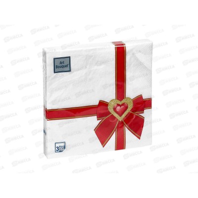 Салфетки 3 слойные 20 листов 33*33 Art Bouquet Подарок с любовью,37423*12 Салфетки 3 слойные 20 листов 33*33 Art Bouquet Подарок с любовью,37423*12