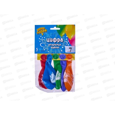 Набор шаров рис. Цифра 7 30см, 5шт, 1111-0813 Набор шаров рис. Цифра 7 30см, 5шт, 1111-0813