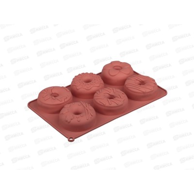 Форма для выпечки "Пончики" Vetta 27*16,5*3,3см силиконовая 856-005 г Форма для выпечки "Пончики" Vetta 27*16,5*3,3см силиконовая 856-005 г