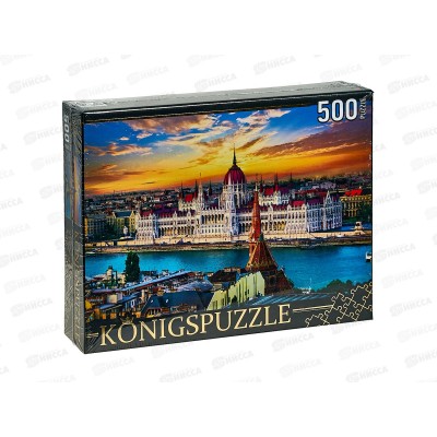 ПАЗЛ 500элементов Konigspuzzle, ШТК500-6799 Венгрия. Закат в Будапеште  *10