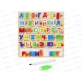 Деревянная игрушка. Алфавит с доской и маркером 30х30см, И-0394 Деревянная игрушка. Алфавит с доской и маркером 30х30см, И-0394