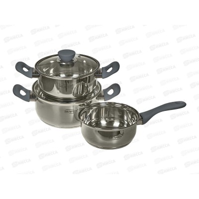 Набор посуды 5предметов, SG-8045 нержавеющая сталь (2,1л, 2,9л, ковш 1,5л) Набор посуды 5предметов, SG-8045 нержавеющая сталь (2,1л, 2,9л, ковш 1,5л)