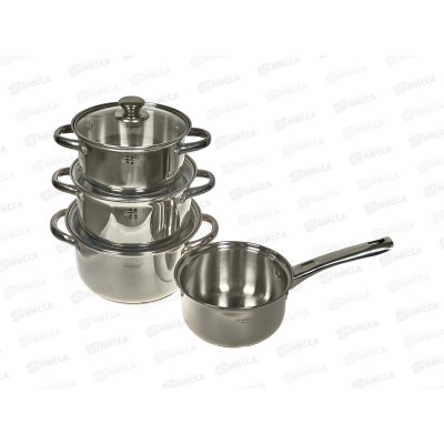 Набор посуды 7предметов, SG-8066 нержавеющая сталь (1,5л, 2л, 3л, ковш 1,5л) Набор посуды 7предметов, SG-8066 нержавеющая сталь (1,5л, 2л, 3л, ковш 1,5л)