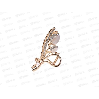 Краб металлический &quotЦветок&quot под золото 11см., стразы, камень №8981