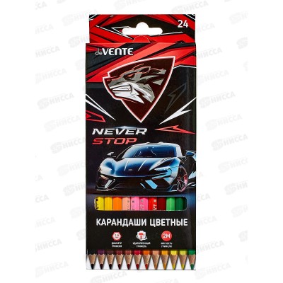 Карандаши 24цв deVente Never Stop шестигр. к/у  5024416 *6/120