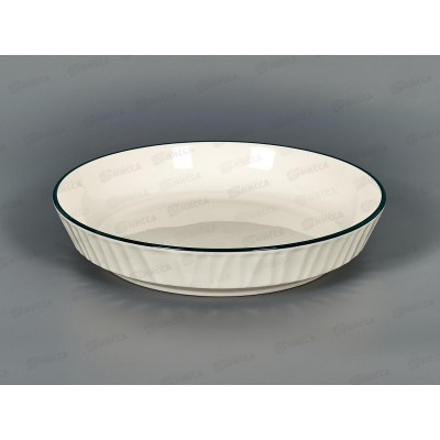 Тарелка десертная Линии 18см зеленая каемка MFK08366-G