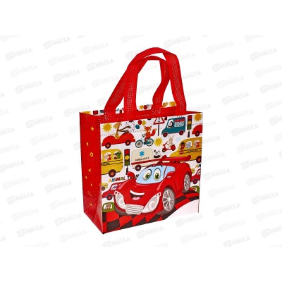 Пакет подар. неткан.материал Mazari Машинки 22*23*11см М-8212