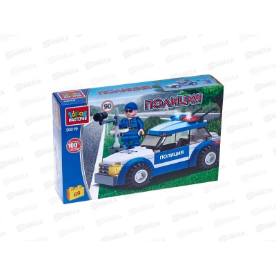 Конструктор &quotГОРОД МАСТЕРОВ&quot Полицейская машина, 69дет, 30019-КК