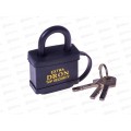 Замок навесной &quotDRON&quot обрезинен. влагозащищен 50мм AL-23138-1  *72