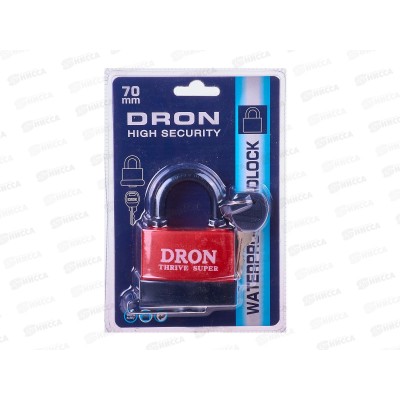 Замок навесной &quotDRON&quot обрезинен. влагозащищен 63мм AL-23146-2  *48