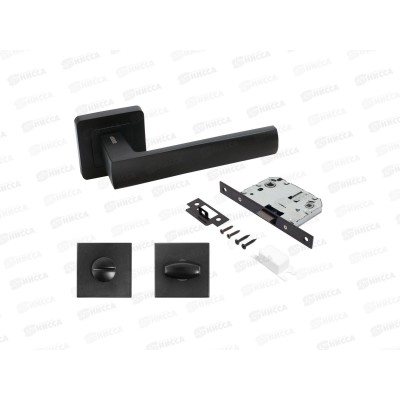 Ручки для дверей Аллюр Коломбо BL+L7050S матовый черный комплект *20 203 Ручки для дверей Аллюр Коломбо BL+L7050S матовый черный комплект *20 203