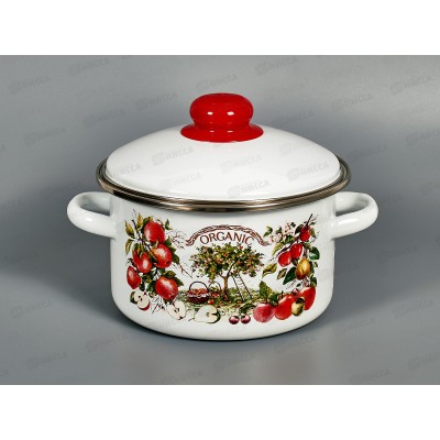 Кастрюля 2,0л эмалированная с рис. 01-1610/4 Organic *8