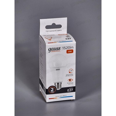 Лампа светодиодная Gauss Elementary A60 20Вт E27 3000К 1520Lm 23219 *50 Лампа светодиодная Gauss Elementary A60 20Вт E27 3000К 1520Lm 23219 *50
