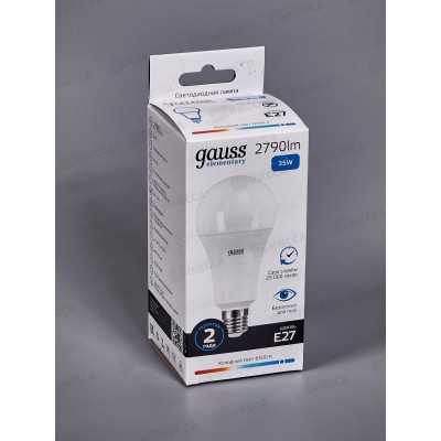 Лампа светодиодная Gauss Elementary A70 35Вт E27 6500К 2790Lm 70235 *50 Лампа светодиодная Gauss Elementary A70 35Вт E27 6500К 2790Lm 70235 *50